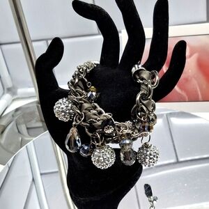Soul of the rose bracelet silver rhinestone Dazzling
